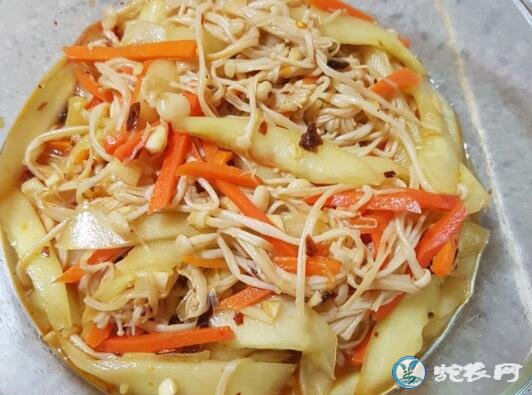 凉拌金针菇、简单的凉拌金针菇做法步骤...